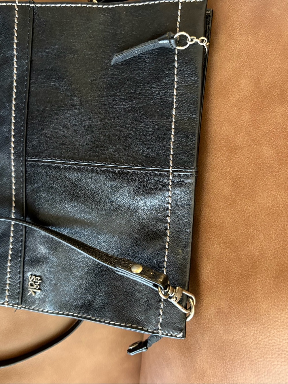 The Sak Black Leather Crossbody with Contrast Stitching - Picture 2 of 4